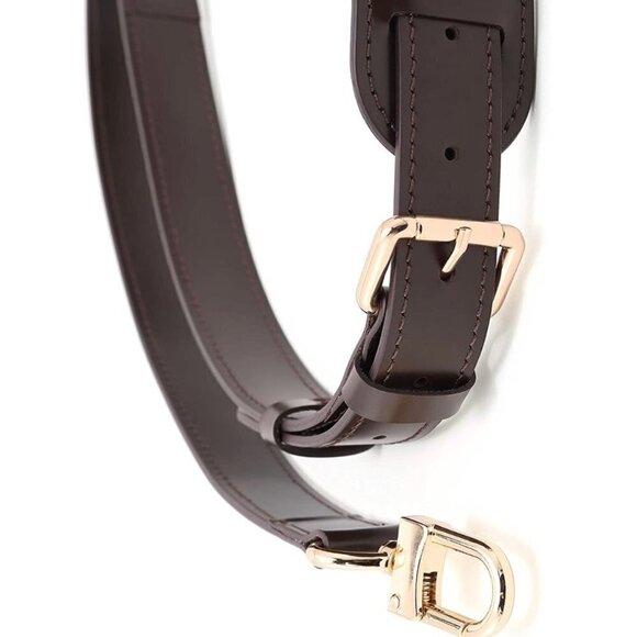 Darn Brown Leather Crossbody Replacement Strap for Damier Ebene Keepall 1 inches - Picture 2 of 7